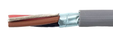 Alpha Wire EcoCable ECO Steuerkabel, 3-adrig X 0,81 Mm² Grau, 30m, 18 AWG, Folie