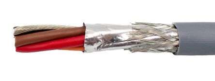 Alpha Wire EcoCable Control Cable, 4 Cores, 0.81 Mm², ECO, Screened, 30m, Grey MPPE Sheath, 17 AWG