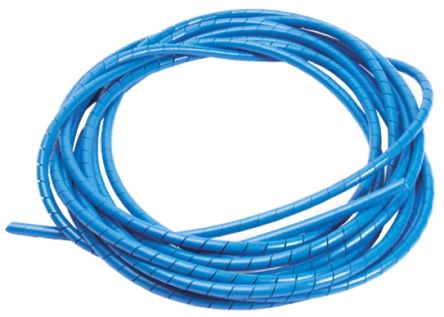HellermannTyton SBPEMC Spiral-Kabelschutzschlauch PE, Metall-detektierbar Blau, Für Kabel-Ø 5mm Bis 20mm, Länge 30m