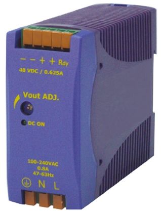 Chinfa DRAN30 Switch-Mode DIN-Schienen Netzteil 30W, 85 → 264V Ac, 48V Dc / 625mA