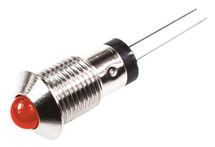 Marl LED Schalttafel-Anzeigelampe Rot 2.8V, Montage-Ø 8mm, Leiter