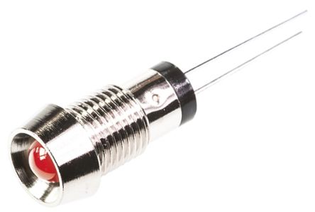 Marl LED Schalttafel-Anzeigelampe Rot 2.8V, Montage-Ø 8mm, Leiter