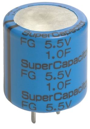KEMET SuperCap Superkondensator, Radial 1F -20 → +80% / 5.5V Dc, -25°C+70°C, Ø 16.5 (Dia.) X 19mm