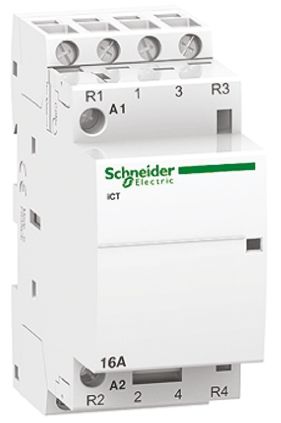 Schneider Electric Acti9 ICT ICT Leistungsschütz / 24 V Ac Spule, 4 -polig 4 Schließer, 400 V Ac / 16 A