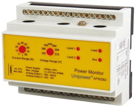 Unipower 130 A Motor Load Monitor, 24 V dc, -15 &#8594; +50 &#176;C