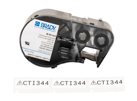 Brady B-422 Black On White Label Printer Tape, 12.7 Mm Width, 38.1mm Label Length