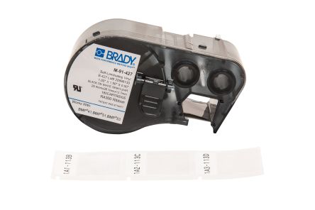 Brady B-427 Self-laminating Vinyl Black On White/Transparent Label Printer Tape, 25.4 Mm Width, 38.1mm Label Length