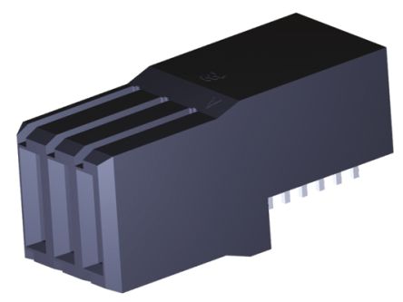 TE Connectivity Z-PACK HM Leiterplattenbuchse Gewinkelt 3-polig / 1-reihig, Raster 1.5mm