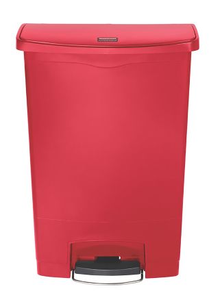Rubbermaid Commercial Products PE, PP Mülleimer 90L Rot T 410mm H. 826mm B. 502mm, Mit Deckel