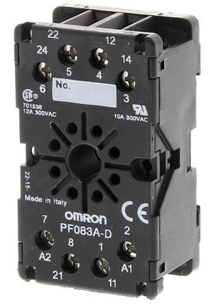 Omron 继电器底座, 适用于MKS 系列, DIN 导轨安装, 8触点