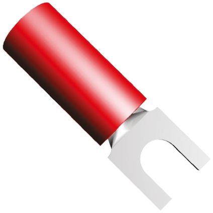 TE Connectivity PIDG Rot Isoliert Gabelkabelschuh B. 5.54mm Nylon, Min. 0.26mm², Max. 1.65mm² 22AWG 16AWG, Nicht