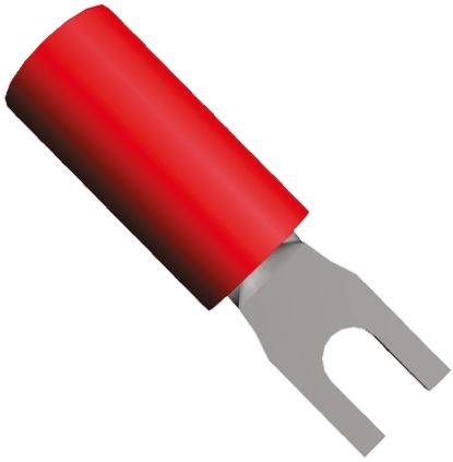 TE Connectivity PIDG Rot Isoliert Gabelkabelschuh B. 4.62mm Nylon, Min. 0.26mm², Max. 1.65mm² 22AWG 16AWG, Nicht