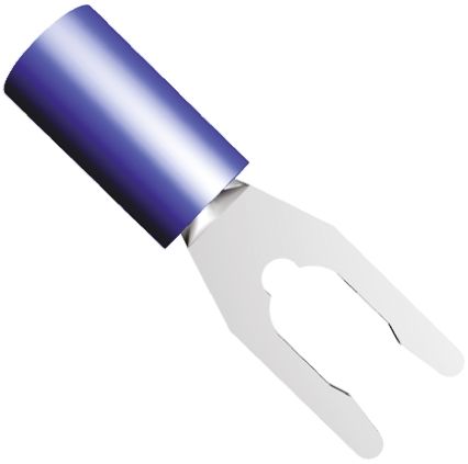 TE Connectivity PIDG Blau Isoliert Gabelkabelschuh B. 7.14mm Nylon, Min. 1.25mm², Max. 2mm² 16AWG 14AWG, Nicht Ummantelt