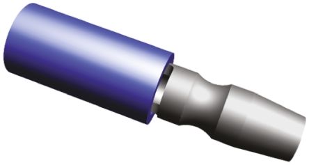 TE Connectivity Stecker PIDG ø 4mm Isoliert Blau Kabelschuh Rundstecker, Max. 2.6mm², Nicht Ummantelt