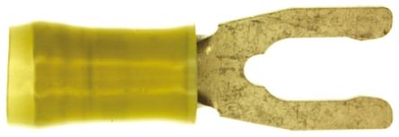 TE Connectivity PIDG Gelb Isoliert Gabelkabelschuh B. 9.53mm Nylon, Min. 2.6mm², Max. 6.6mm² 12AWG 10AWG, Nicht