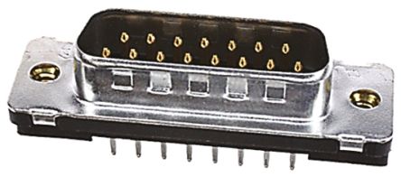 TE Connectivity Amplimite HD-20 Sub-D Steckverbinder Stecker, 15-polig / Raster 2.78mm, Durchsteckmontage Lötanschluss