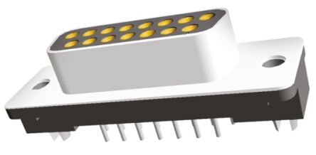 TE Connectivity Amplimite HD-20 15 Way Through Hole D-sub Connector Socket, 2.743mm Pitch, With 4-40 UNC PCB Retention
