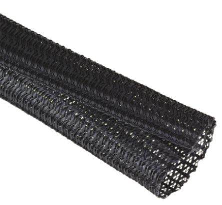 Alpha Wire Funda De Cable Trenzada FIT De PET Negro, Long. 7.62m, Ø 31.75mm