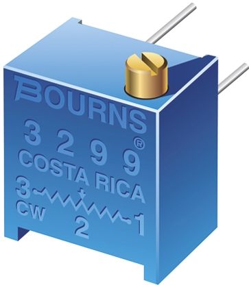 Bourns 3299P 25-Gang THT Trimmer-Potentiometer, Seitliche Einstellung, 50Ω, ±10%, 0.5W, Lötstift, L. 10.03mm