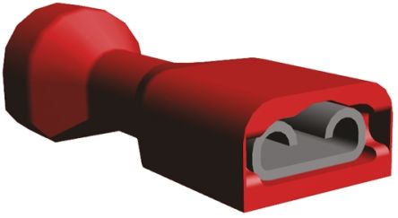 TE Connectivity Ultra-Fast .187 Flachsteckhülse, Rot, Isoliert, 2.79 X 0.81mm, Buchse, 0.3mm² - 0.8mm², 22AWG Min