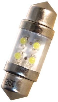 JKL Components LED汽车灯泡, 12 V 直流, 白色, 10.5mm直径, 尖浪形
