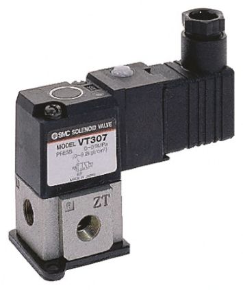 SMC 气动电磁阀, VT307系列, G 1/8接口, 汇流板安装, 110V 交流线圈电压, 3/2通道