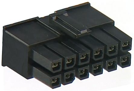 Molex Mega-Fit Steckverbindergehäuse Stecker 5.7mm, 12-polig / 2-reihig Gerade, Kabelmontage Für