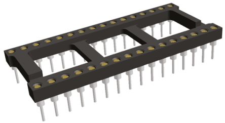 TE Connectivity DIL-Sockel, 32-Pin Durchsteck Vergoldet, Raster 2.54mm Geschlossen