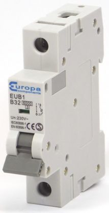 Europa EUB MCB Leitungsschutzschalter Typ B, 1-polig 32A 230 V Ac, 240 V Ac EUB1
