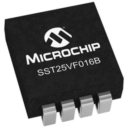 Microchip Memoria Flash, SPI SST25VF016B-50-4I-S2AF 16Mbit, 2M X 8 Bits, 8ns, SOIC, 8 Pines