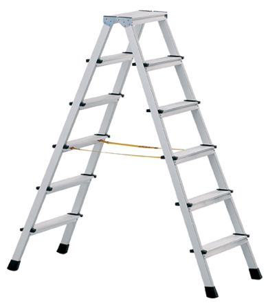 Zarges Aluminium 2 X 6 Steps Step Ladder, 1.3m Open Length