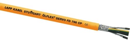 Lapp ÖLFLEX SERVO FD Steuerkabel, 4+(2x2)-adrig X 1,5 Mm² + 0,75 Mm² Orange, 18 AWG, Kupfergeflecht
