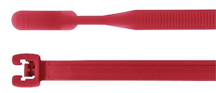 HellermannTyton Q50R Nylon 66 Kabelbinder Q-Kabelbinder Rot 4,7 Mm X 210mm, 100 Stück