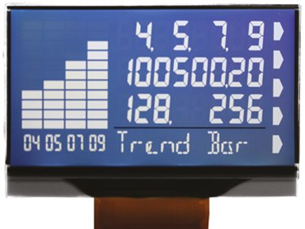 GPEG Monochrom LCD, Alphanumerisch 4 Zeilen Mit Je 18 Zeichen, Hintergrund Weiß Reflektiv, I2C, SPI (4-adrig) Interface