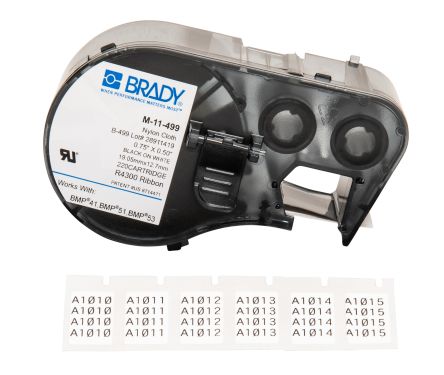 Brady Ruban Pour étiqueteuse X 12,7 Mm Noir Sur Blanc