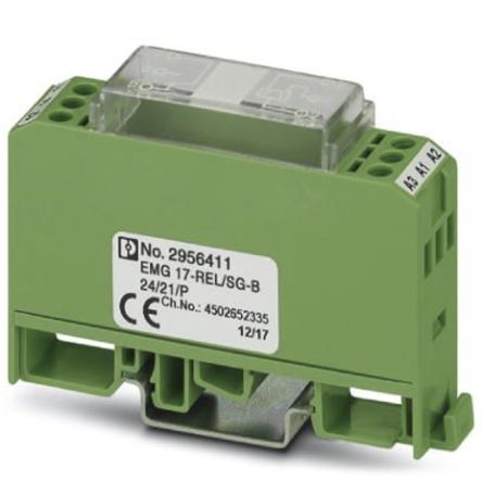 Phoenix Contact Relé Modular EMG 17-REL/SG-B 24/21/P, SPDT, 24V Dc, Montaje En Panel