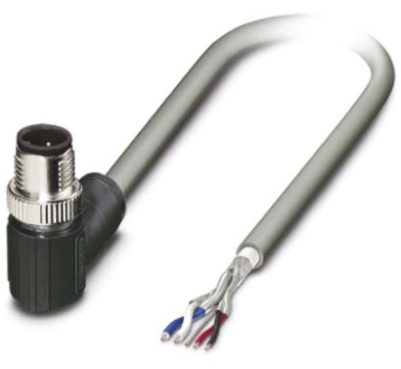 Phoenix Contact Right Angle Male 5 Way M12 To Unterminated Bus Cable, 5m