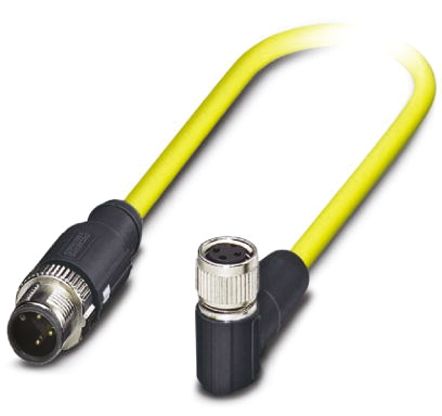 Phoenix Contact Cable De Conexión, Con. A M8 Hembra, 3 Polos, Con. B M12 Macho, 3 Polos, Cod.: A, Long. 500mm