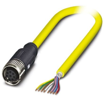 Phoenix Contact Female 8 Way M12 To Unterminated Sensor Actuator Cable, 5m