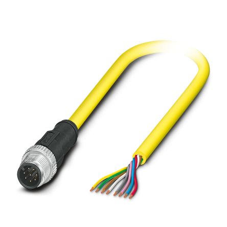 Phoenix Contact Straight Male 8 way M12 to Unterminated Sensor Actuator Cable, 5m