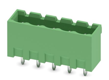 Phoenix Contact, 5.0mm Pitch, COMBICON MSTBVA, 5 Way,, Pluggable Terminal Block, Header, Solder Termination, 1755545