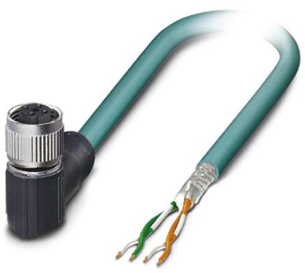 Phoenix Contact Câble Ethernet Catégorie 5, Bleu, 5m PUR Avec Connecteur Coudé