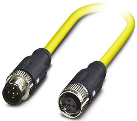 Phoenix Contact Cable De Conexión, Con. A M12 Hembra, 5 Polos, Con. B M12 Macho, 5 Polos, Cod.: A, Long. 1.5m