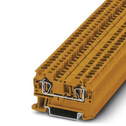 Phoenix Contact ST 4 Series Green Feed Through Terminal Block, Single-Level, Spring Cage Termination