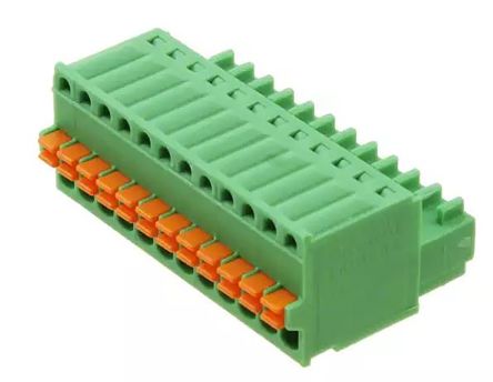 Phoenix Contact 2.5mm Pitch 12 Way Pluggable Terminal Block, Plug, Cable Mount, Spring Cage Termination