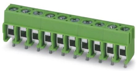Phoenix Contact PT 1.5/12-5.0-H Series PCB Terminal Block, 12-Contact, 5mm Pitch, Through Hole Mount, 1-Row, Screw