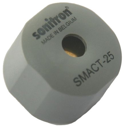 Sonitron Piezo Buzzer Dauerton, 100dB, Oberflächenmontage, 0V Ac→30V Ac, Extern, ø 25mm, 25 X 18mm