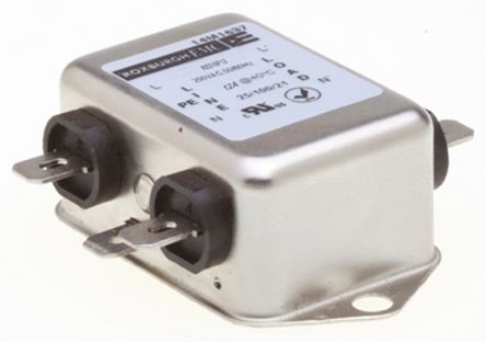 Roxburgh EMC Filtro RFI 9.4nF, 12A, 250 V Ac, DC → 400Hz 700 μH, Montaje En Panel, Con Terminales Faston 0,74