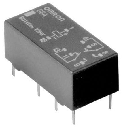 Omron Relé De Señal Sin Enclavamiento G6A, DPDT, 24V Dc, 1 A Dc, 2 A Ac, Montaje En PCB, Para Equipos De Medición,