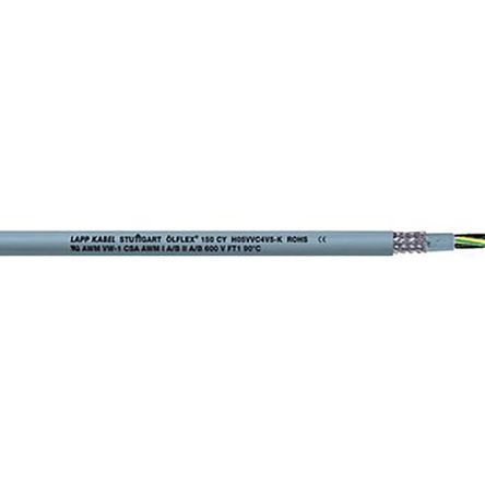 Lapp Cable De Control Apantallado ÖLFLEX 150 CY De 4 Núcleos, 2.5 Mm², Ø Ext. 13.2mm, Long. 50m, 500 V,